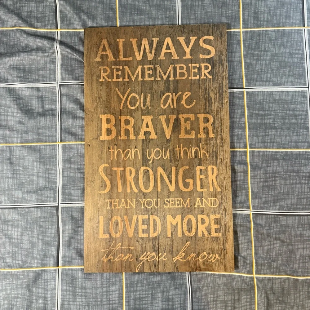 🏡Like New Inspirational Wooden Wall Sign - Brown 14” x 24”